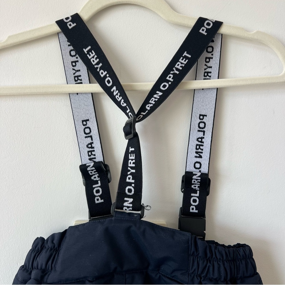 Polarn O. Pyret Kids Navy Snow Pants Suspenders Reflective Ski Pants Size 6–7 - Picture 7 of 7